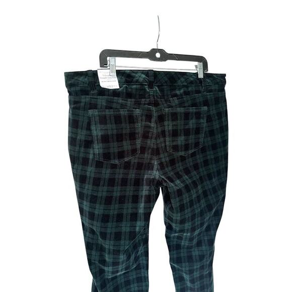 NYDJ Velveteen Green Plaid Lift Tuck Technology Stretch Straight Pants Size 18WP - Picture 4 of 11